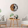 Wallity Reloj de pared Numbers en Nogal y Negro